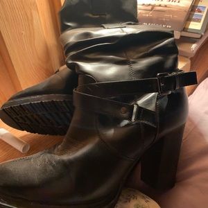 Boots with a wide heel